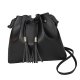 Ladies Fashion fringed shoulder bag messenger bag, cell phone bag coin bag black