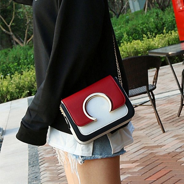 Women fashion patchwork shoulder bag Messenger