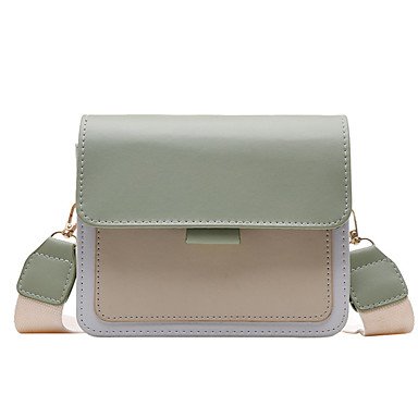 Women's PU Crossbody Colorblock White/Yellow/Green